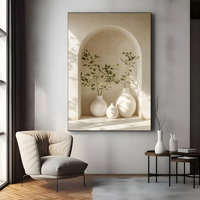 Centerpiece Vase Tall - Large Frameless Canvas Art Print Modern