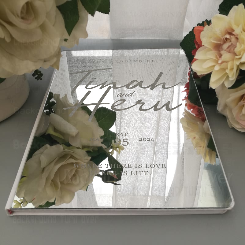 Wedding Supply List - Personalized Wedding Guest Book Rustic Mirror
