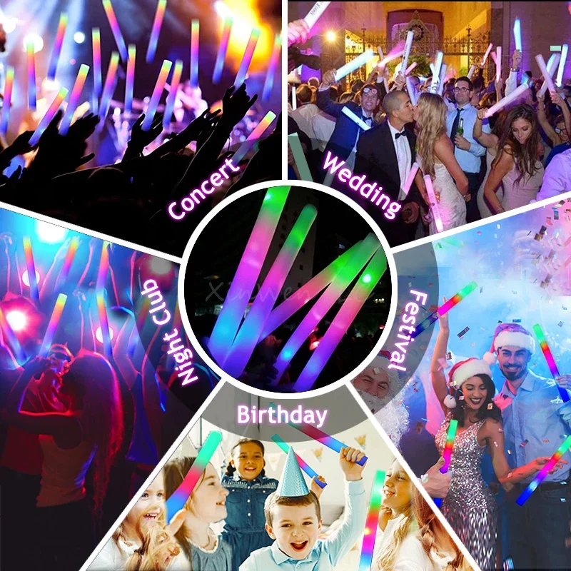 20/30/40Pcs RGB LED Glow Foam  - đánh giá và giá Wedding Supply In Bulk