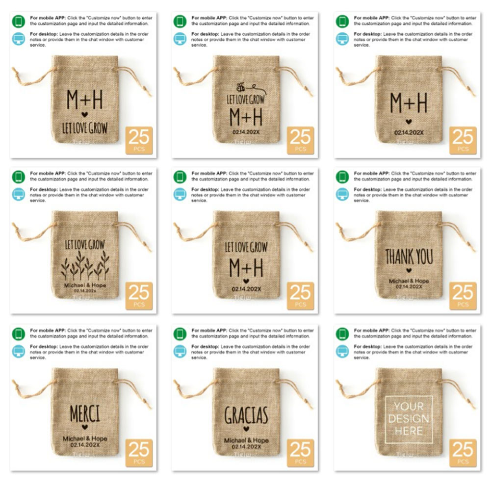 25PCS-Personalized Burlap Wedd - đánh giá và giá Wedding Supply List