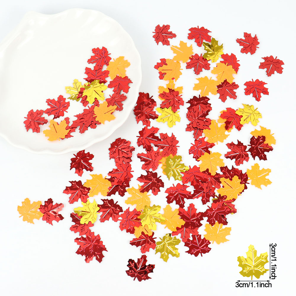 15g Fall Glitter Maple Leaves  - đánh giá và giá Table Runner Sequin