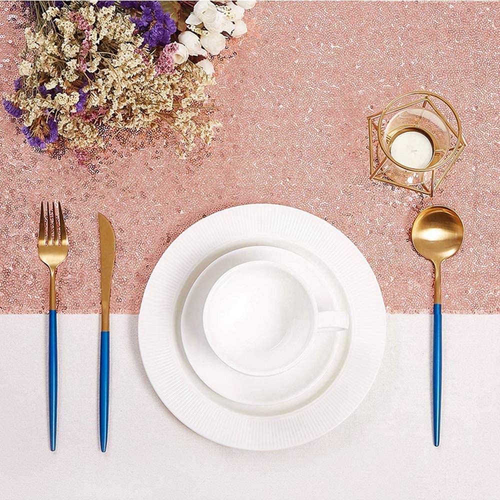 LICE-Sparkly Rose Gold Sequin  - đánh giá và giá Table Runner Sequin
