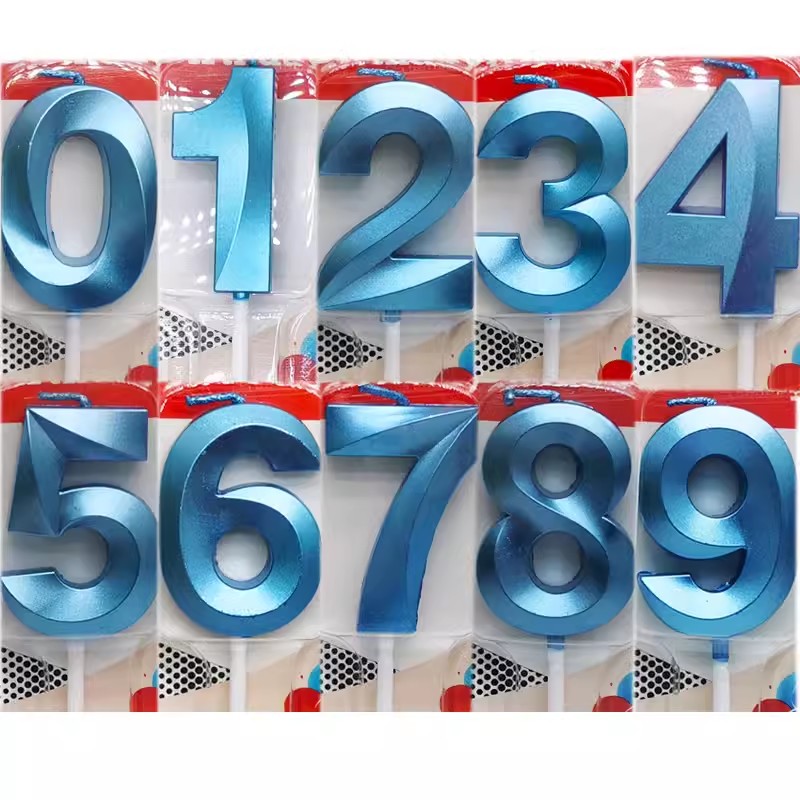 Blue Number Cake Candles 0 1 2 - đánh giá và giá Unity Candle Set