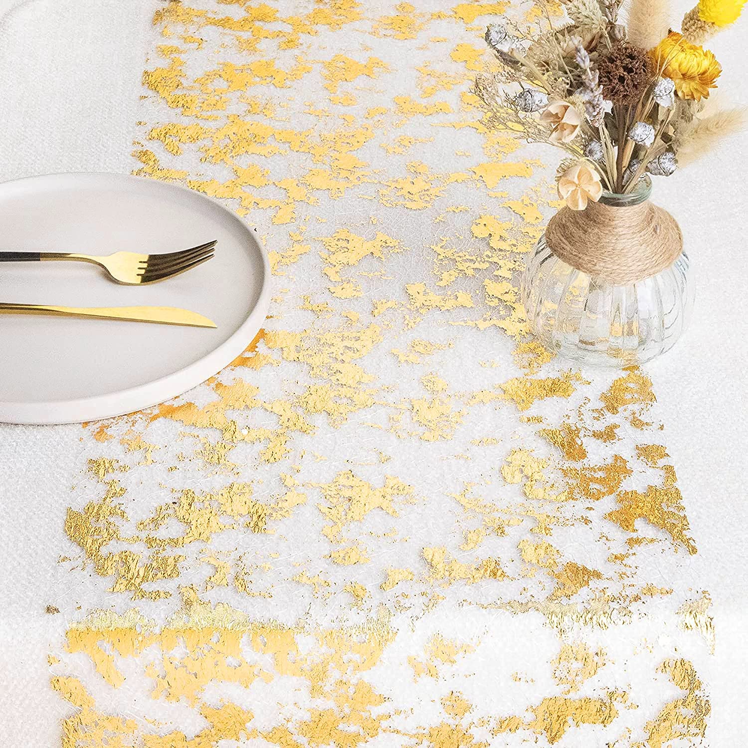 Sparkle Metallic Gold Thin Tab - đánh giá và giá Table Runner Sequin