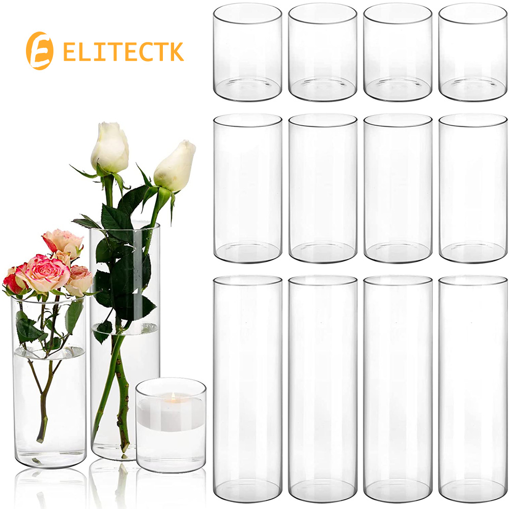 Glass Cylinder Vase Hurricane  - đánh giá và giá Centerpiece Vase Tall