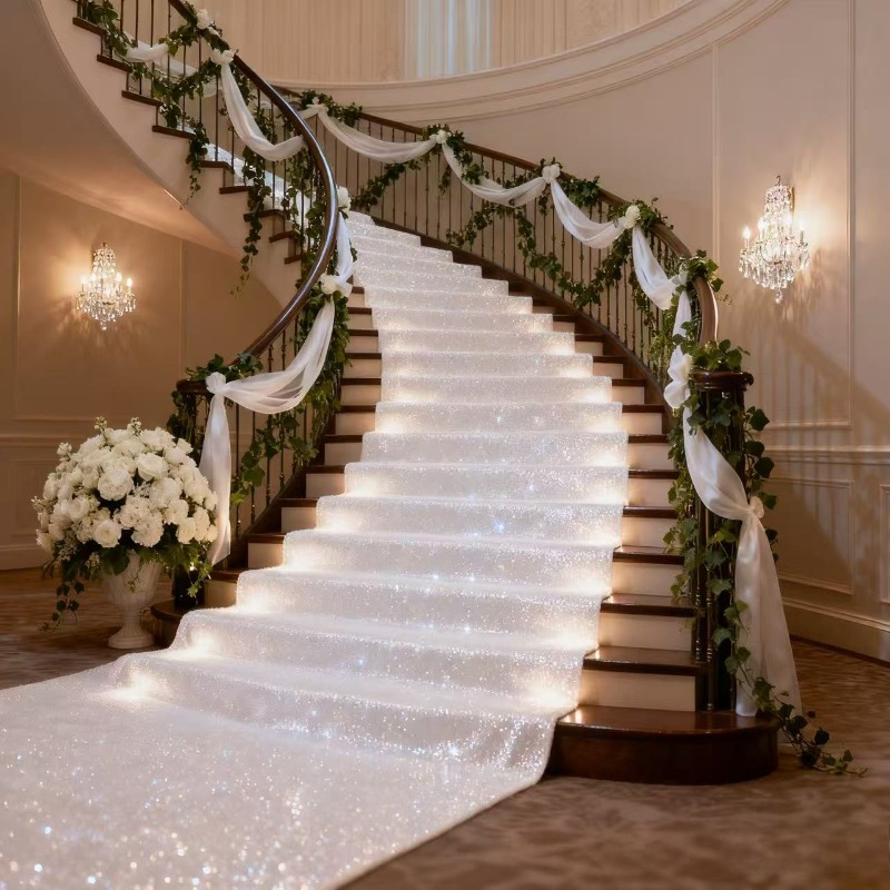 Elegant White Sparkling Weddin - đánh giá và giá Aisle Runner White