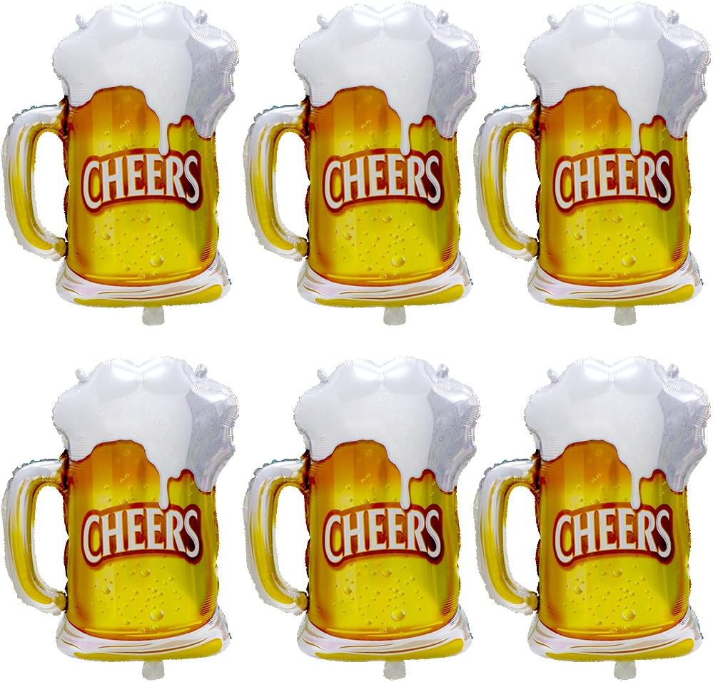6pcs Cheers Beer Mug Balloons  - đánh giá và giá Wedding Alcohol Supply
