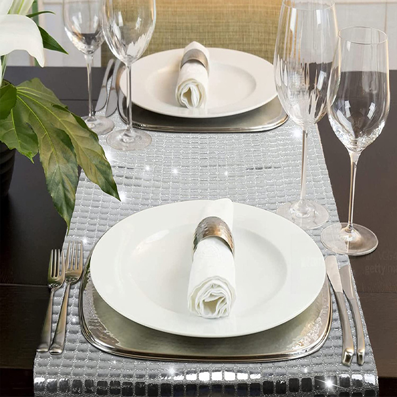 Shiny Mirror Gold/Silver Foil  - đánh giá và giá Table Runner Sequin