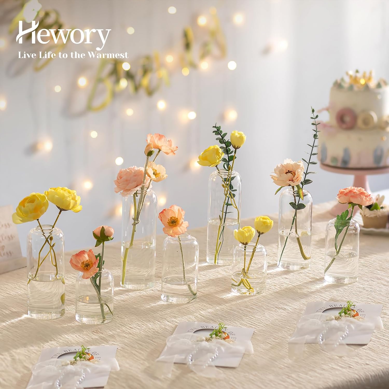 Hewory Glass Bud Vases for Flo - đánh giá và giá Centerpiece Vase Tall
