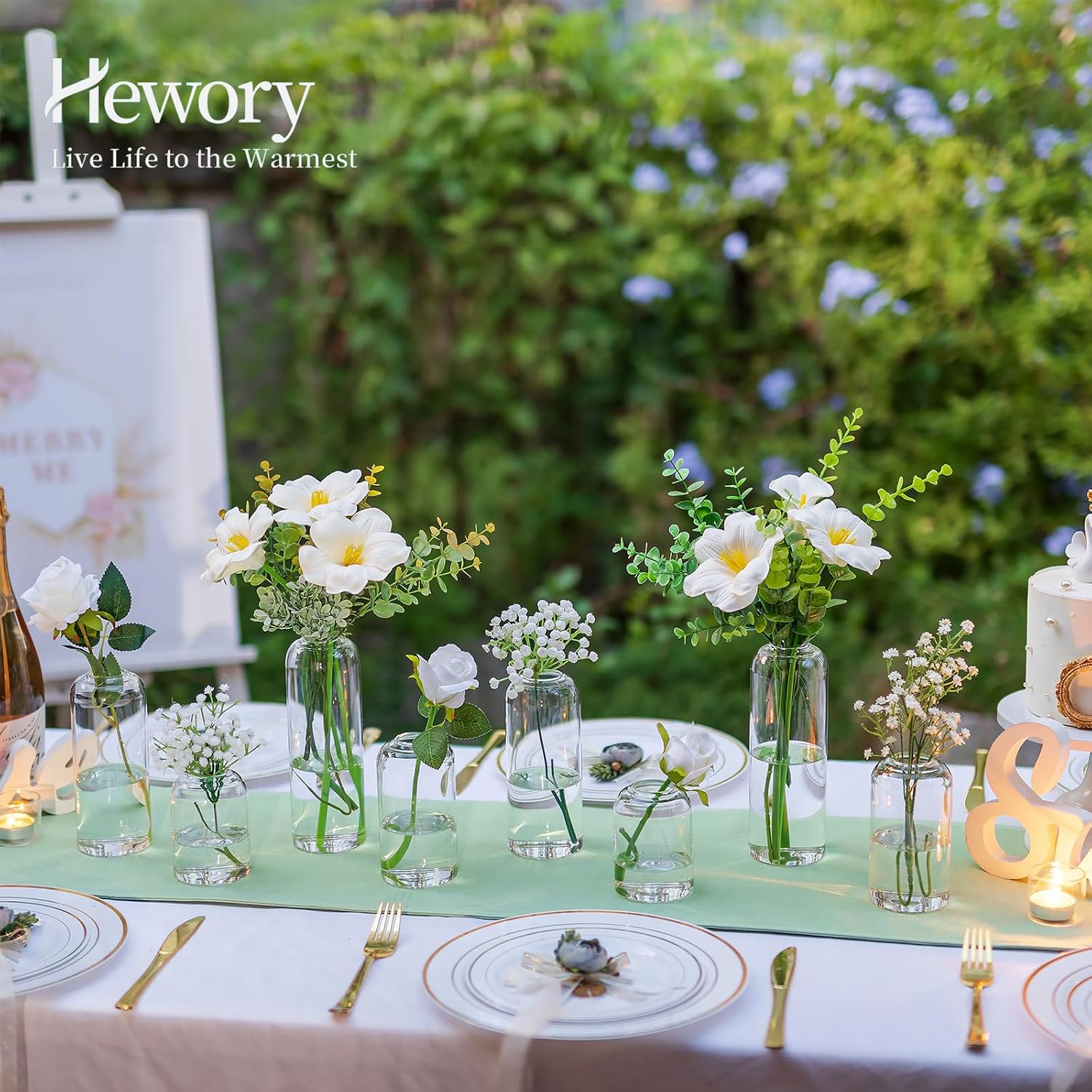 Hewory Glass Bud Vases for Flo - đánh giá và giá Centerpiece Vase Tall