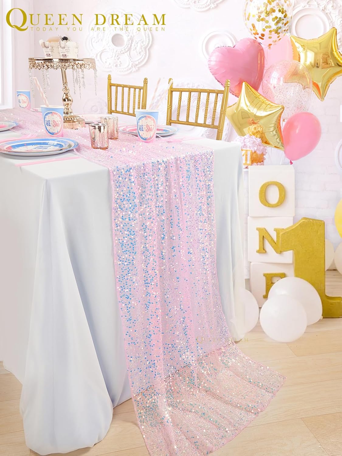 Glitter Iridescent Sequin Tabl - đánh giá và giá Table Runner Sequin